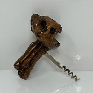 Vintage Corkscrew wine bottle opener burlwood